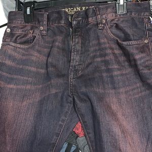 American eagle slim straight reddish black jeans
